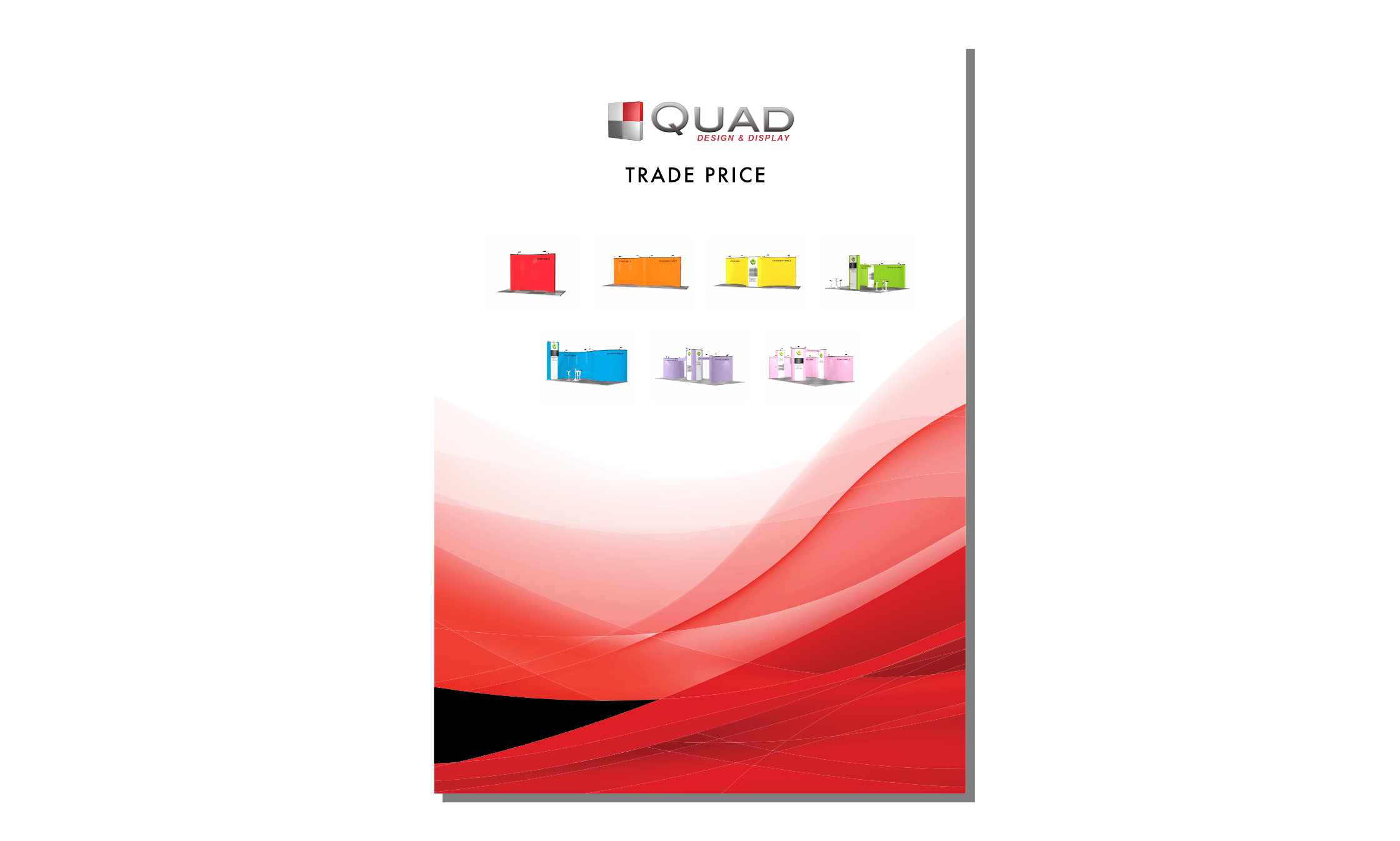 Quad display's trade price list cover